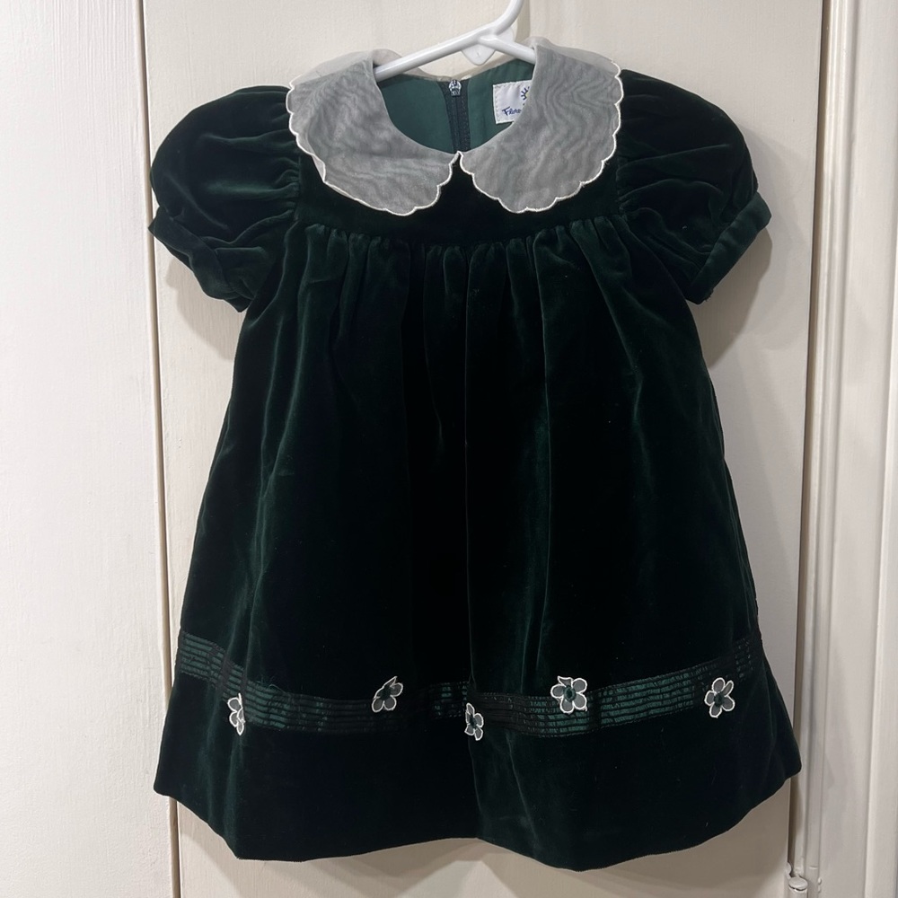 Florence Eiseman Baby Girls Green Velvet Dress